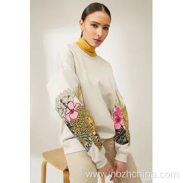 Womens Pullover Embroidery Sweatshirts Top